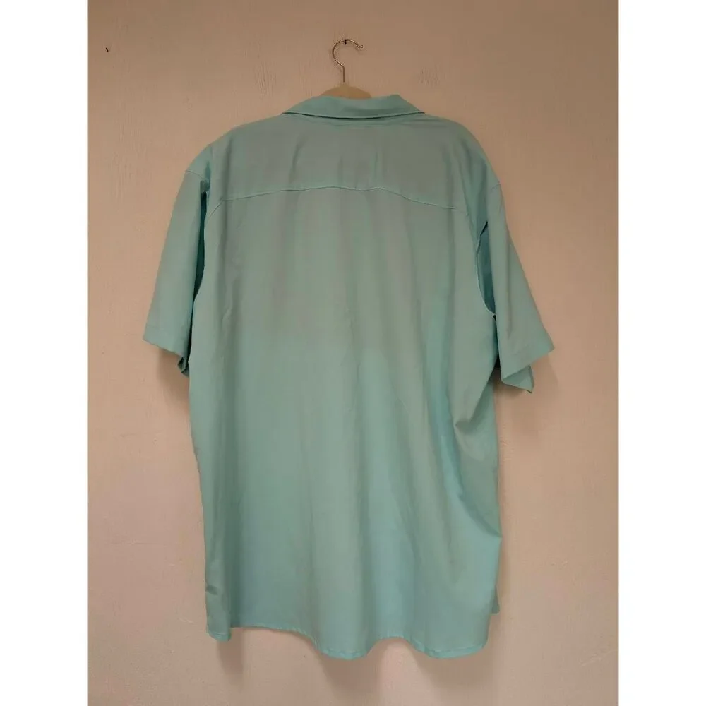 Columbia Mens Omni-Shade Sun Protection Button-up Fishing Shirt Mint Green XXL